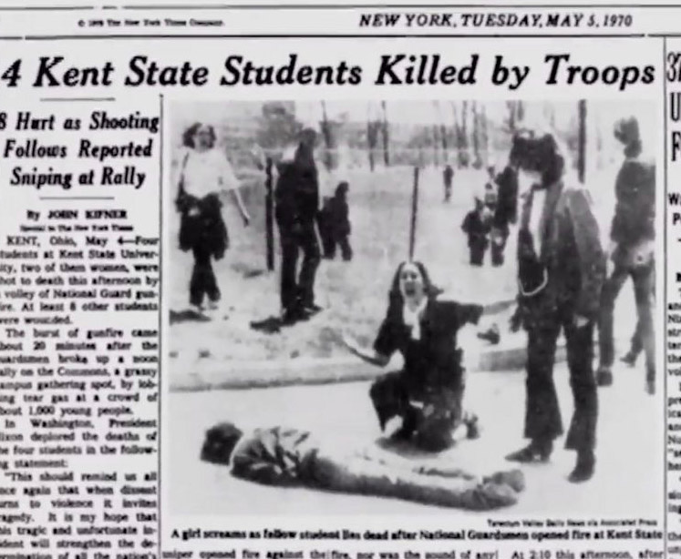 NYT headline after the Kent State shooting